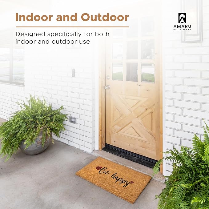 Be Happy - 17"x29" - Coir Door Mat - Welcome Mats - Image 4