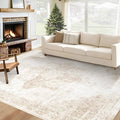 Area Rug 6x9 Washable Rug, Vintage Boho Medallion Rugs Non-Slip Soft Low Pile by VECARF