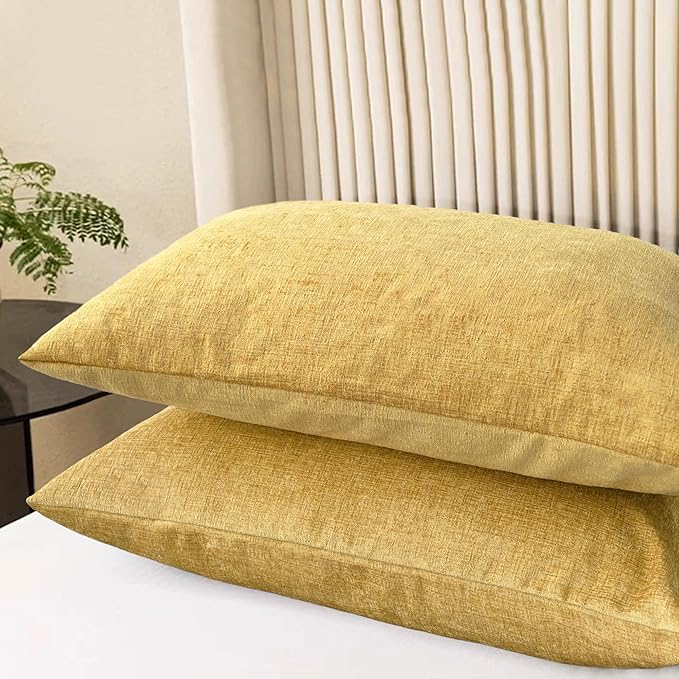 CaliTime Throw Pillow Covers Decorative 20 X 26 Inches Pack of 2 Cozy Chenille - Image 4