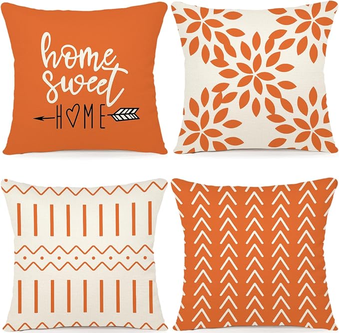 YCOLL Fall Pillow Covers 20x20 Set of 4, Modern Sofa Throw Pillow Cover by PillowCoversExpert