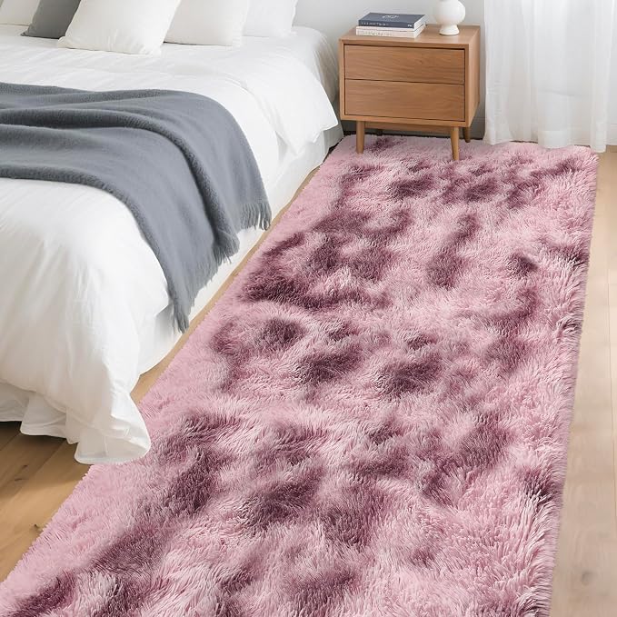 Tie-Dyed Blush 3x10 Machine Washable Runner Rugs - Image 3