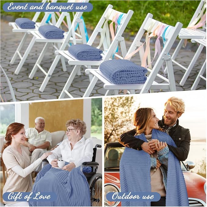Buryeah 12 Pcs Flannel Throw Blanket Bulk 50 x 60 in Sleepover Blanket Outdoor - Image 4
