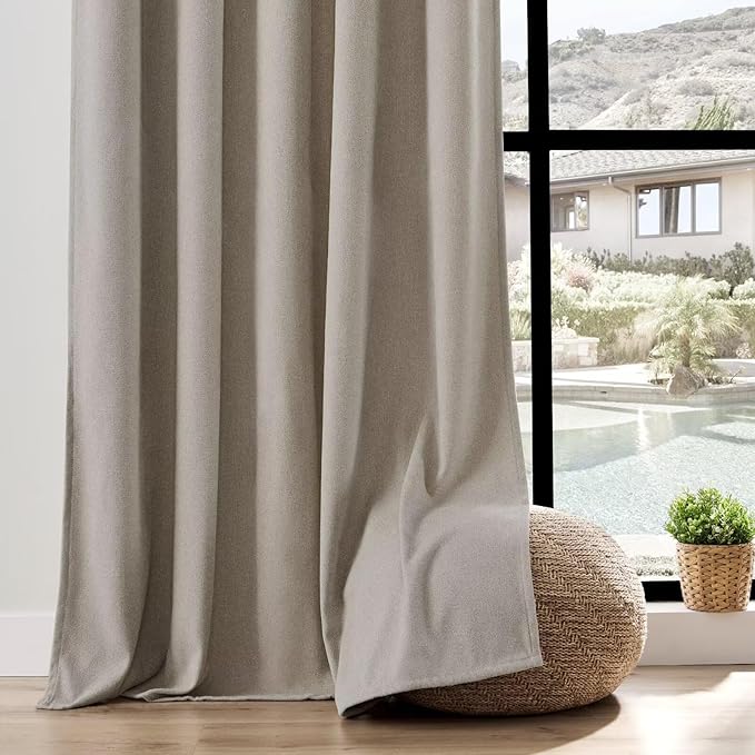 Joydeco Faux Linen Curtains 84 Inch Length 2 Panels Set, Light Filtering - Image 4