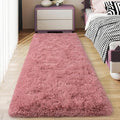 Soft Runner Rugs for Bedroom Hallways, 2x5 Blush Pink Fluffy Shag Throw Area by Ailyei