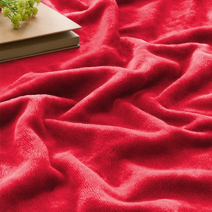 BEDELITE Fleece Blankets Queen Size Red Throw Blankets - Image 4