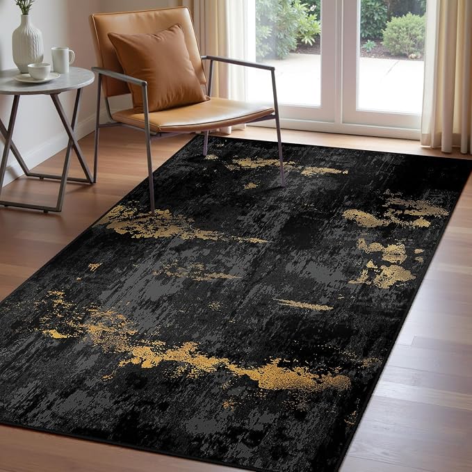 Washable Area Rugs 3'x5' Non-Slip Modern Abstract Soft by RELEANY