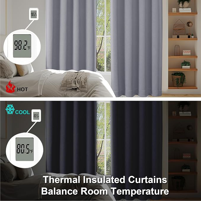 Simplebrand Ava Silver Grey Blackout Curtains - Image 6