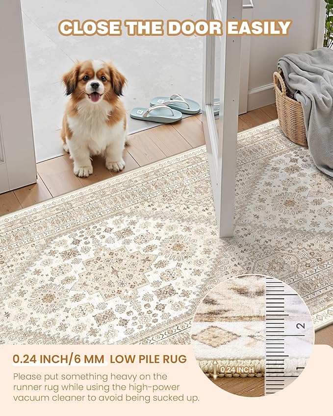 Runner Rug 2x8 Runners for Hallways Non Slip Washable, Vintage Hallway Runner - Image 6