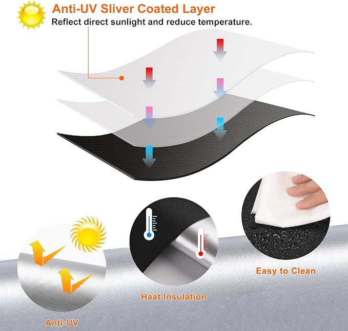 100% Black Out Window Cover Portable Blackout Shades Adhesive Thermal Blackout - Image 4