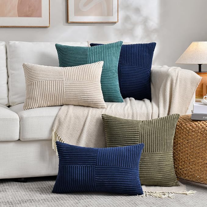 Fancy Homi 2 Packs Tan Long Lumbar Decorative Throw Pillow Covers 12x24 Inch - Image 5