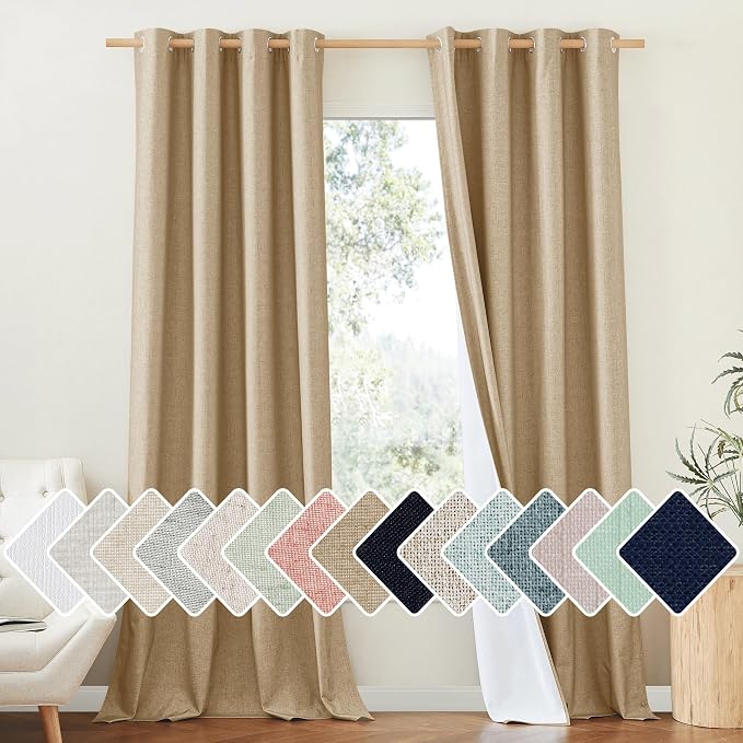 NICETOWN 100% Absolutely Blackout Linen Curtains by NICETOWN