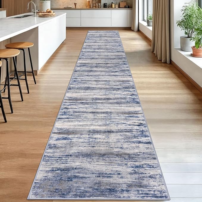 KOZYFLY Modern Abstract Washable Long Rug Runner 2.6x18 Hallway Rug Runner - Image 3