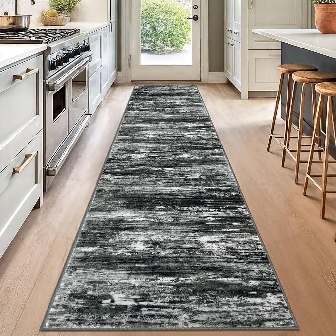 KOZYFLY Modern Abstract Washable Rug Runner 2.6x12 Hallway Rug Runner Non-Slip - Image 3
