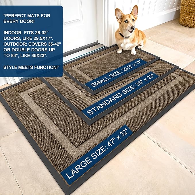 OLANLY Front Door Mat Indoor Outdoor Entrance, Waterproof All-Season, - Image 2