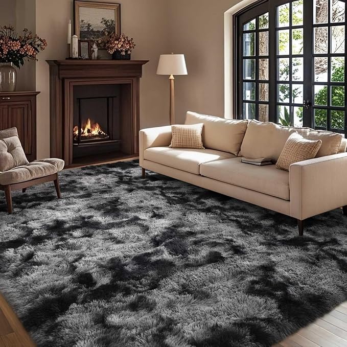 8x10 Ft Extra Large Shag Rugs for Living Room, Tie Dyed Ultra Soft Fluffy Furry - Image 2