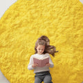 OLANLY Yellow Round Rugs for Bedroom by OLANLY