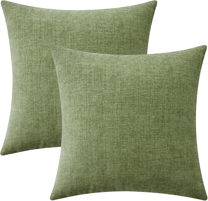 MIULEE Pack of 2 Couch Throw Pillow Covers 24x24 Inch Spring Soft Sage Green by MIULEE