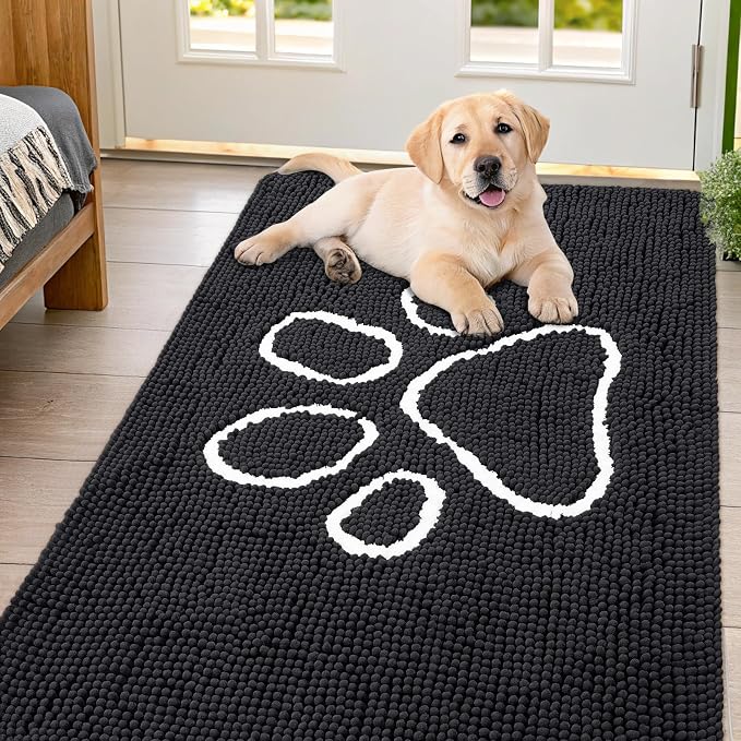 Smiry Dog Door Mat for Muddy Paws, Absorbent Dirt Trapper Non Slip Quick Dry by Smiry
