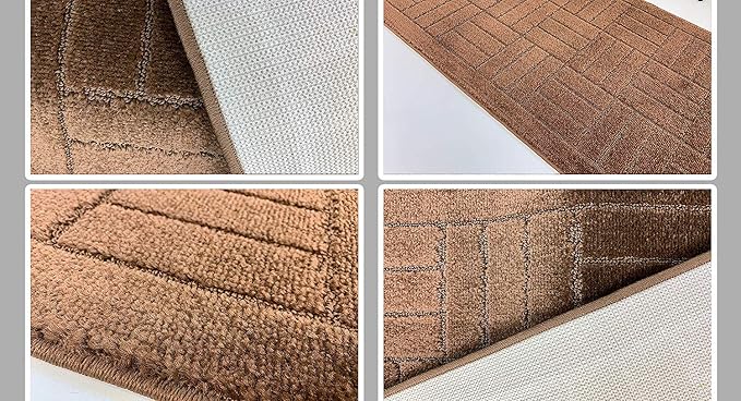 10 ft Long Brown Hallway Kitchen Runner Rug Non-Slip Washable, Custom Size - Image 6