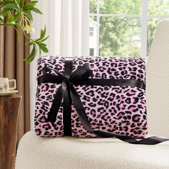 BEDELITE Pink Leopard Blanket Twin– Soft & Cozy Cheetah Blanket - Image 5