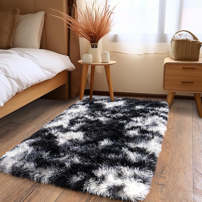 Pionblank Fluffy Small Rug for Bedroom 2x3 Feet, Shag Soft Area Rug, Modern - Image 4