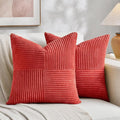 Fancy Homi 2 Packs Red Decorative Throw Pillow Covers 18x18 Inch by Fancy+Homi