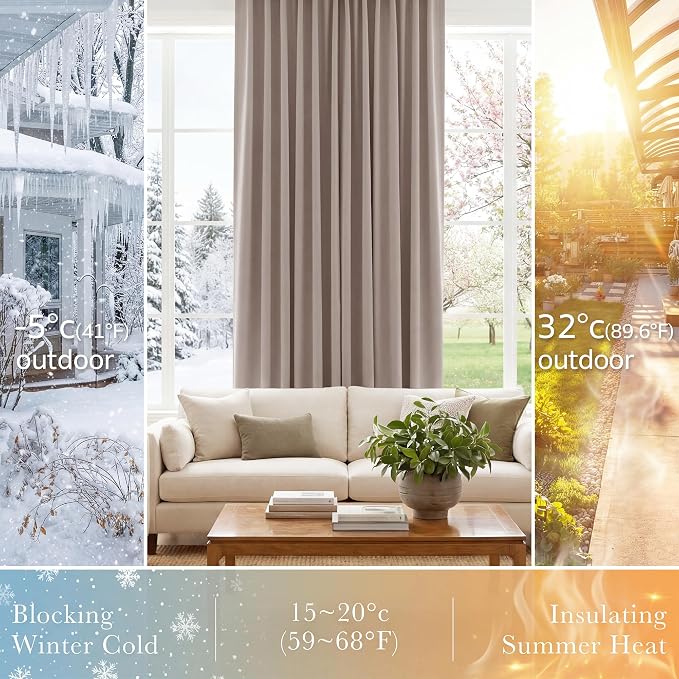 PONY DANCE Blackout Curtains Thermal Insulated Window Treatment Panels Room - Image 4