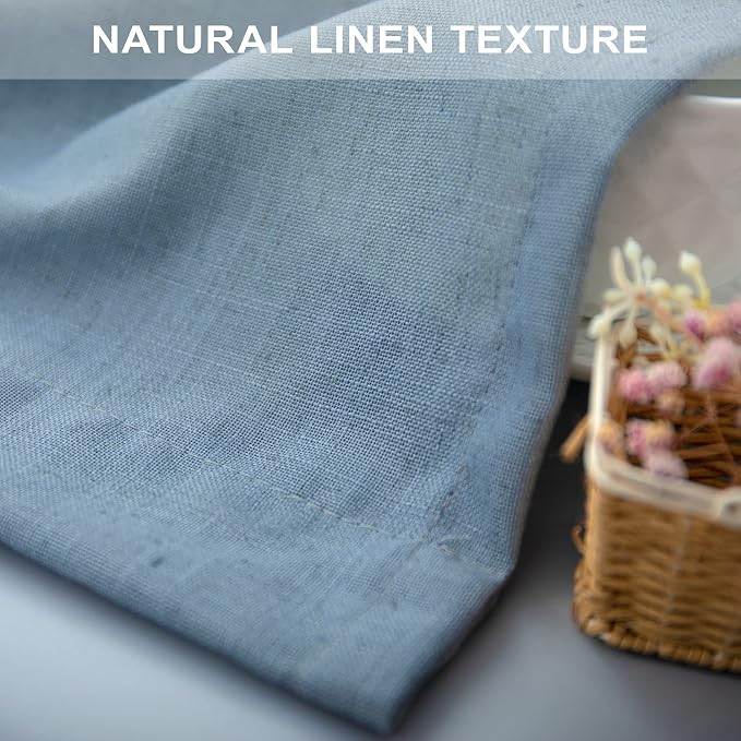 Blue Linen Curtains 84 Inch Length - Image 7