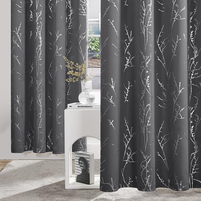 Deconovo Blackout Curtains Grey, Thermal Insulated Soundproof Drapes, 42 x 72 - Image 3