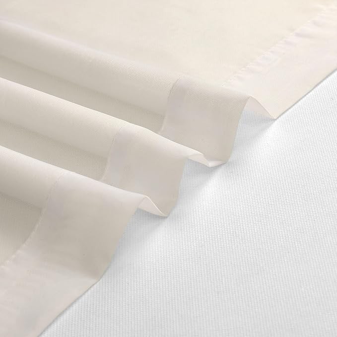 Gwine Cream Sheer Curtain Tiers 24 Inch Length 2 Panels, Light Filtering Voile - Image 9