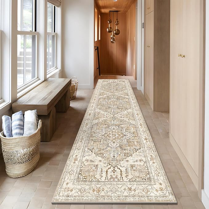 Yamaziot Washable Runner Rug, 3x10 Non-Slip Boho Vintage Hallway Rug - Image 6