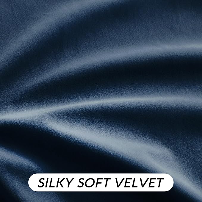 RYB HOME Navy Blue Velvet Curtains 72 inches - Image 5