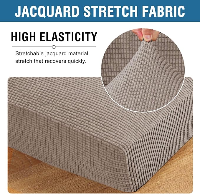 H.VERSAILTEX High Stretch Couch Cushion Covers, Chair Sofa Seat Slipcovers - Image 4