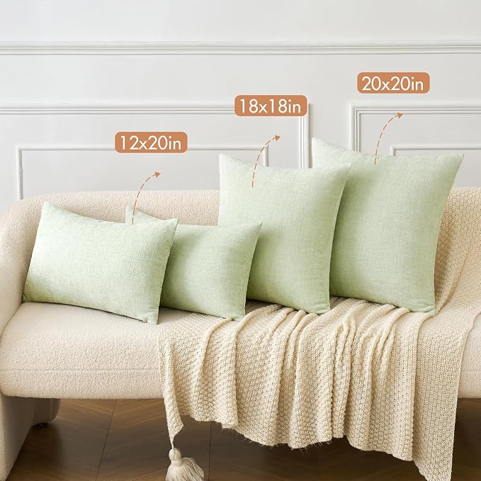 MIULEE Pack of 2 Spring Light Green Couch Throw Pillow Covers 20x20 Inch Soft - Image 4