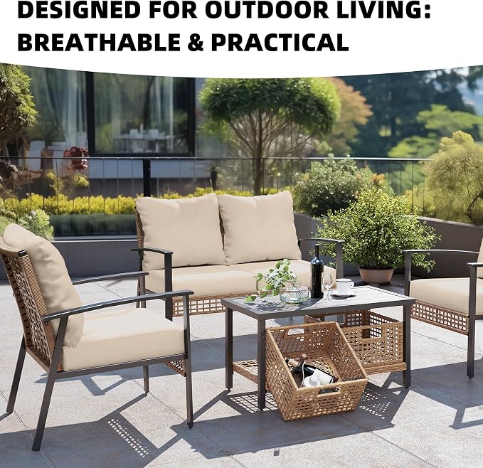 12Pcs Outdoor Cushion Covers, Patio Cushion Covers, Stretch Elastic Slipcovers - Image 4