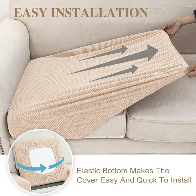 Couch Cushion Cover Seat Cushion Cover Stretch Armchair Cover Separate - Image 5
