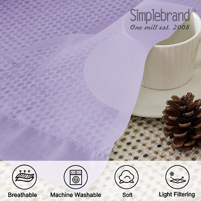 Simplebrand Lavender Sheer Curtains 96 Inches Long, Light Filtering Light - Image 7