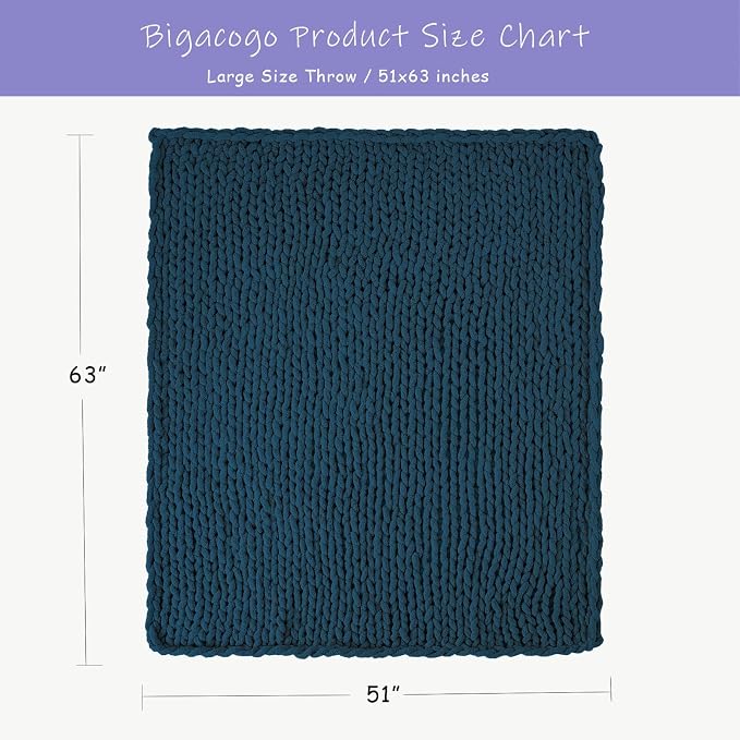 Bigacogo Chunky Knit Throw Blanket - Image 2