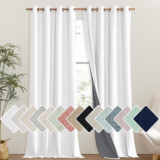 NICETOWN 100% Absolutely Blackout Linen Curtains by NICETOWN