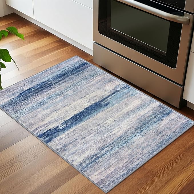 KOZYFLY Modern Abstract Small Area Rugs, 2x3 Washable Kitchen Rug Non-Slip Soft - Image 4