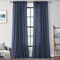 Navy Blue Curtains 105 inch Length by Jolilight