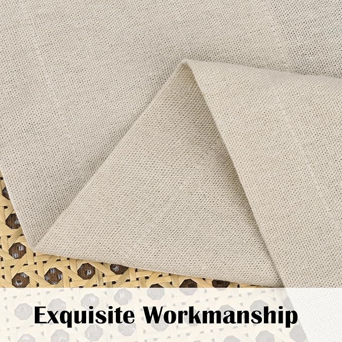 FRAMICS Farmhouse Valance Curtains, Boho Cotton Linen Kitchen Valance, Rustic - Image 4