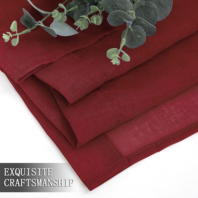Tollpiz Sheer Curtains Living Room Linen Textured Curtain Sheers Light - Image 7