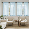 MIULEE Sky Blue Sheer Curtains 63 Inches Long, 4 Panels Set, Light Filtering by MIULEE
