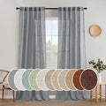 MIULEE Grey Linen Curtains 108 Inches Long by MIULEE