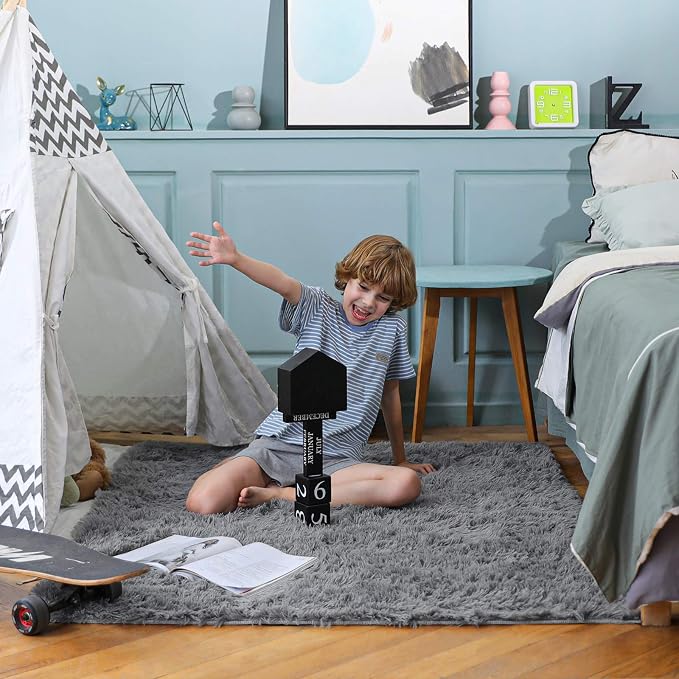 Ophanie Area Rugs for Bedroom Living Room, 4x6 Indoor Floor Gray Rug for Kids - Image 7