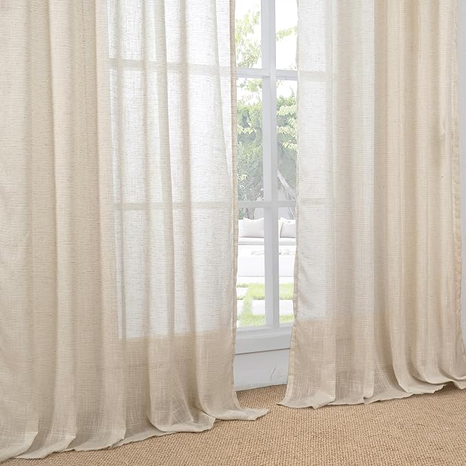 BGment 108 Inch Length Linen Curtains - Image 8
