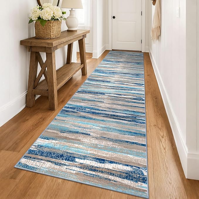 Lansny Modern Abstract Runner Rug 3x14 by lansny