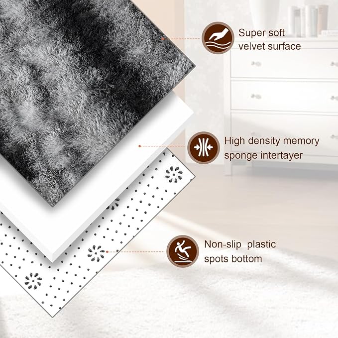 TWINNIS Super Soft Shaggy Rugs Fluffy Carpets, 5x8 Feet, Indoor Modern Plush - Image 2