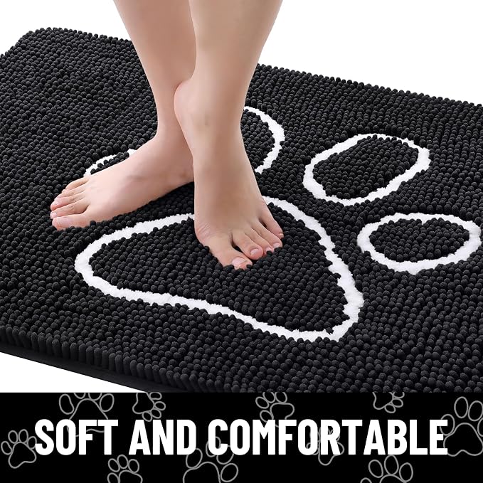 Smiry Dog Door Mat for Muddy Paws, Absorbent Dirt Trapper Non Slip Quick Dry - Image 3